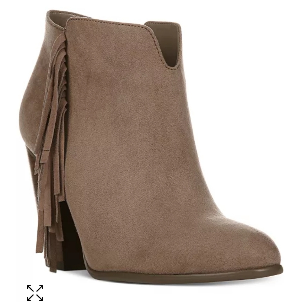 Carlos Santana Tempe Fringe Heel Boties Leather Upper Sz10M Gray Women